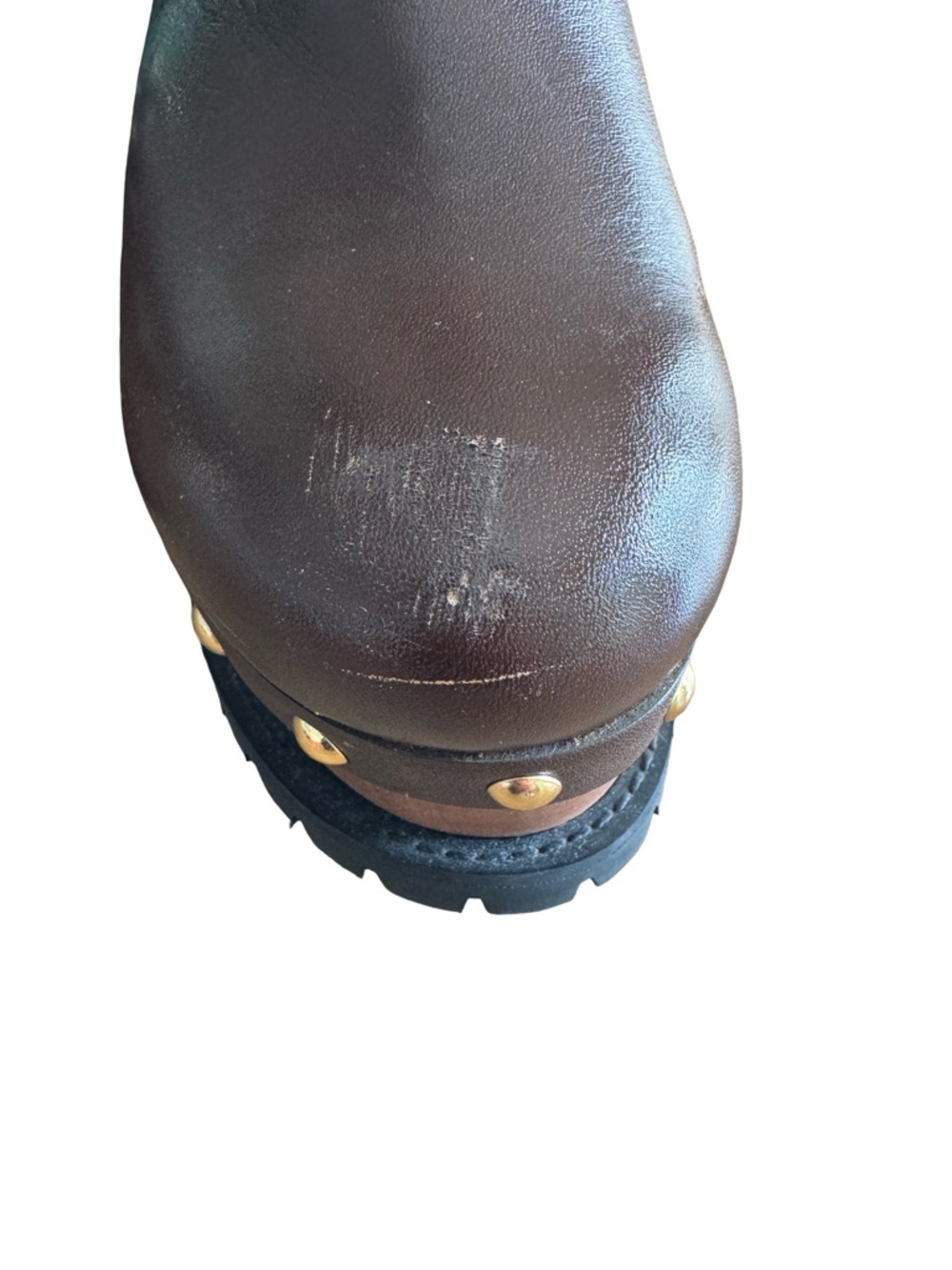 Sacai Wooden Wedge Stud Colourblock Leather Clogs - Picture 4 of 9